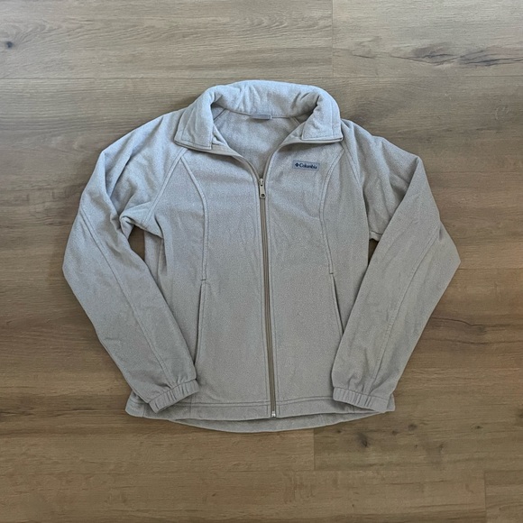 Columbia women’s tan full zip fleece jacket size medium - Picture 1 of 4